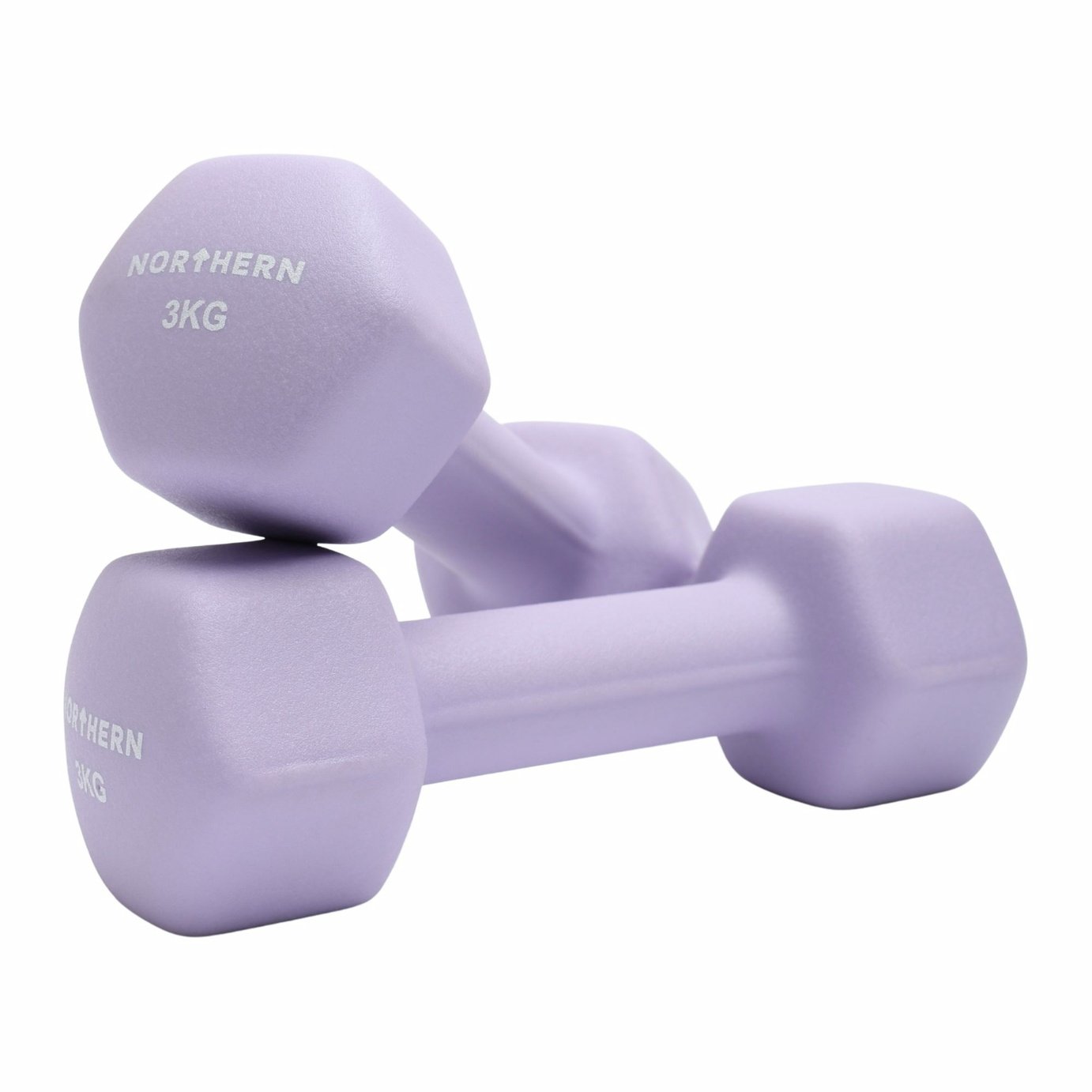 Northern Neoprene Hex Dumbbells Lavender - 2 x 3kg