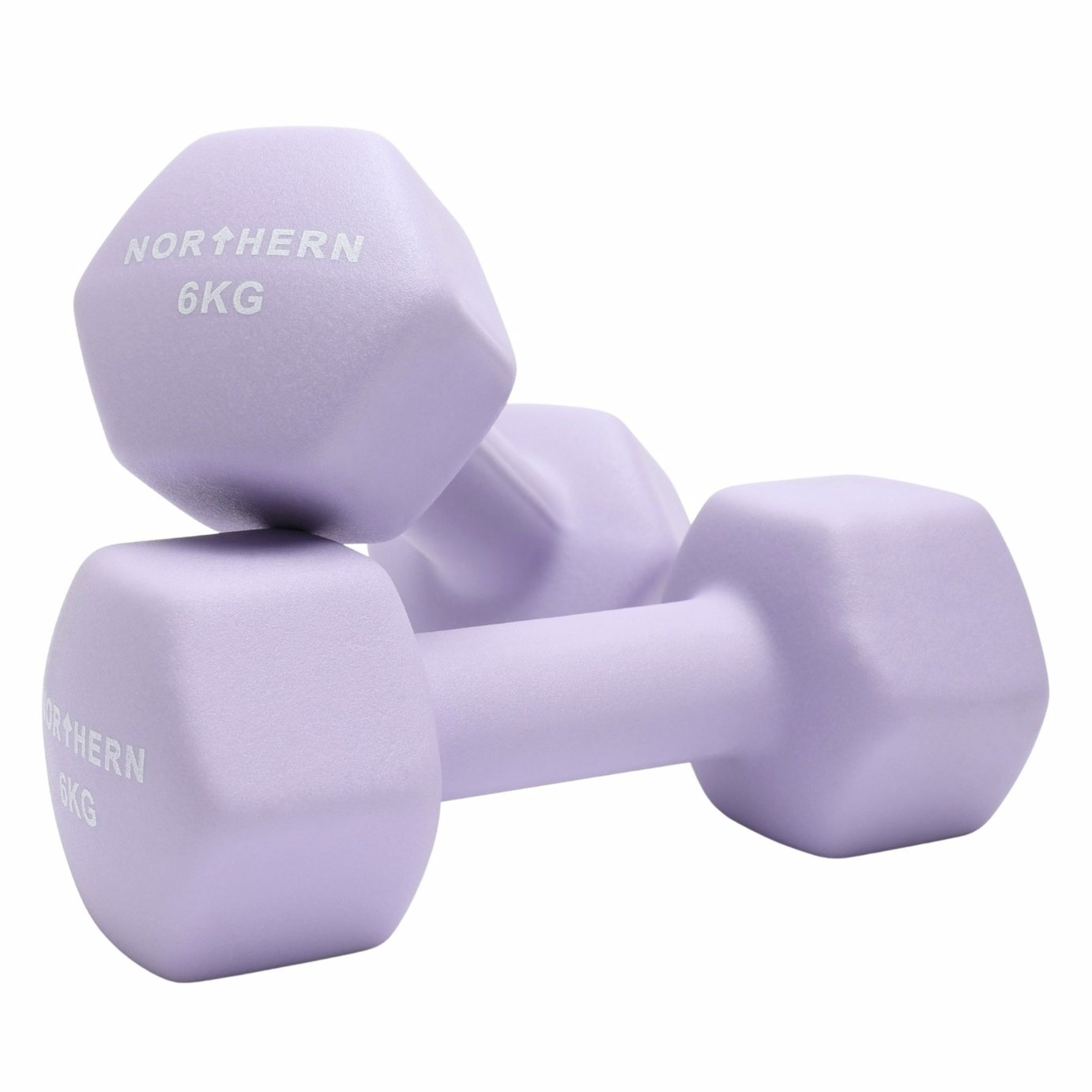 Northern Neoprene Hex Dumbbells Lavender - 2 x 6kg