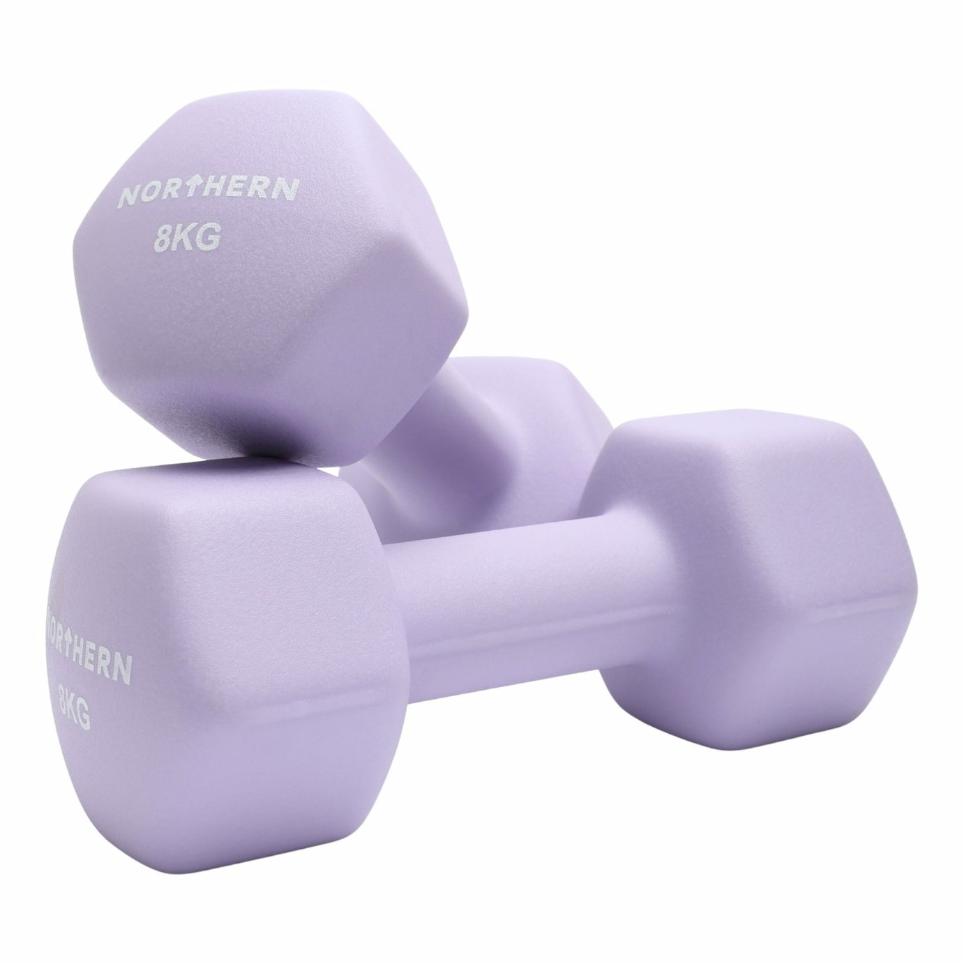Northern Neoprene Hex Dumbbells Lavender - 2 x 8kg