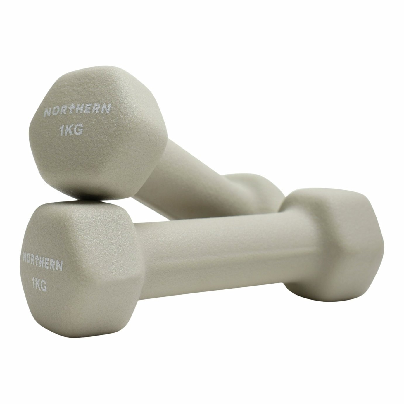 Northern Neoprene Hex Dumbbells Natural - 2 x 1kg