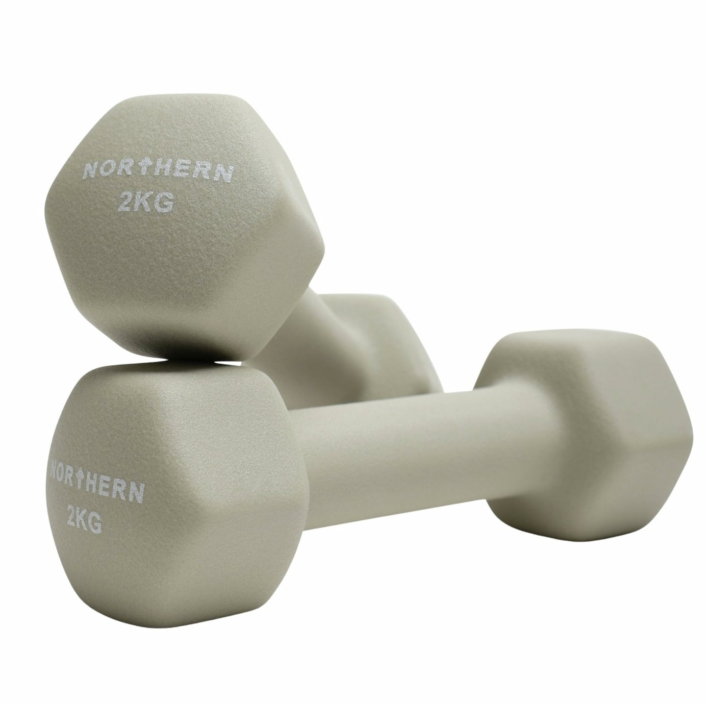 Northern Neoprene Hex Dumbbells Natural - 2 x 2kg