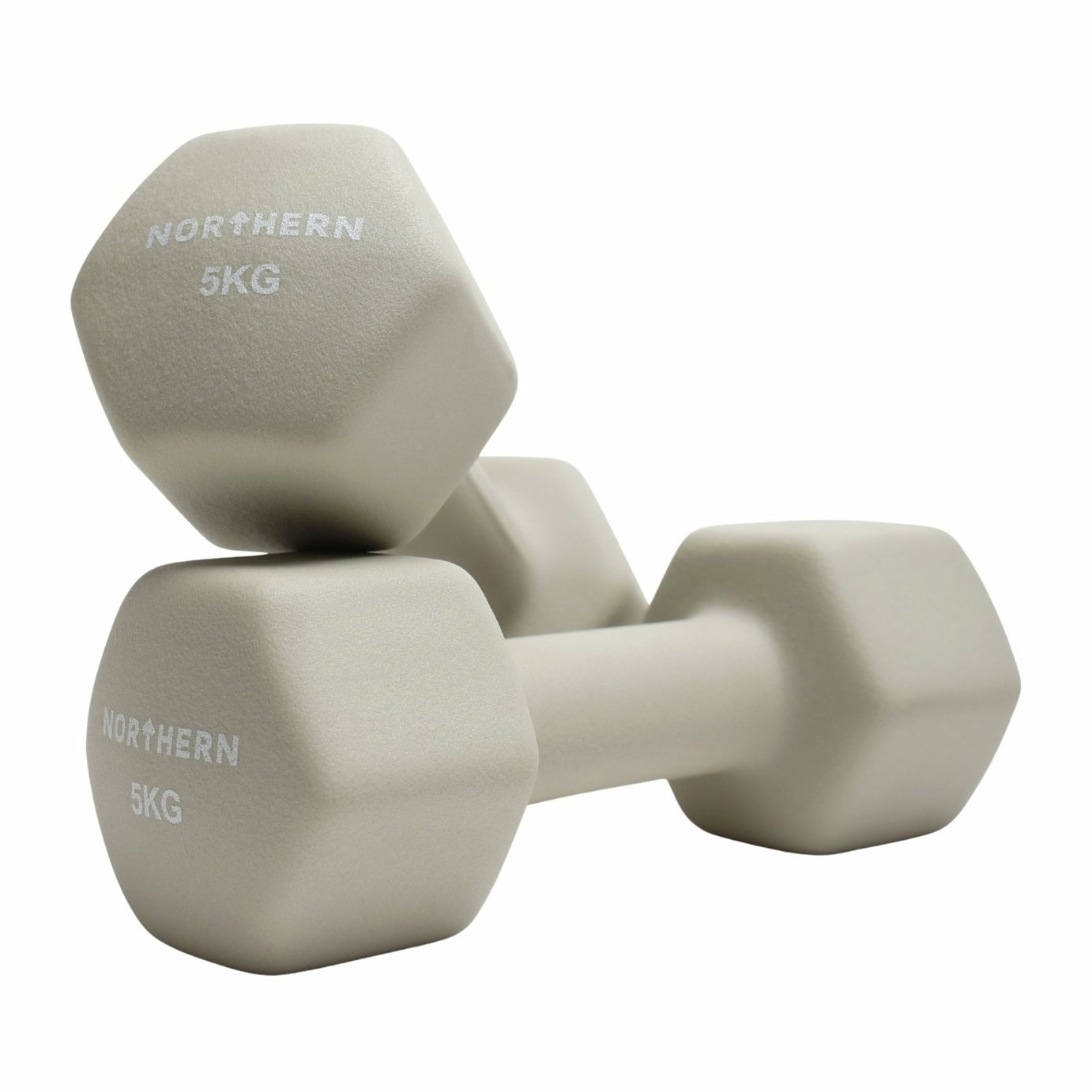 Northern Neoprene Hex Dumbbells Natural - 2 x 5kg