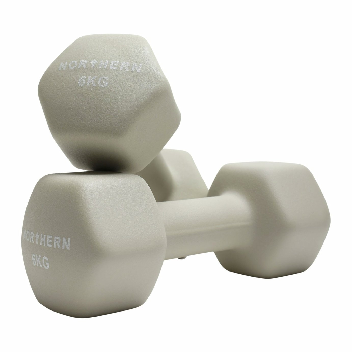 Northern Neoprene Hex Dumbbells Natural - 2 x 6kg