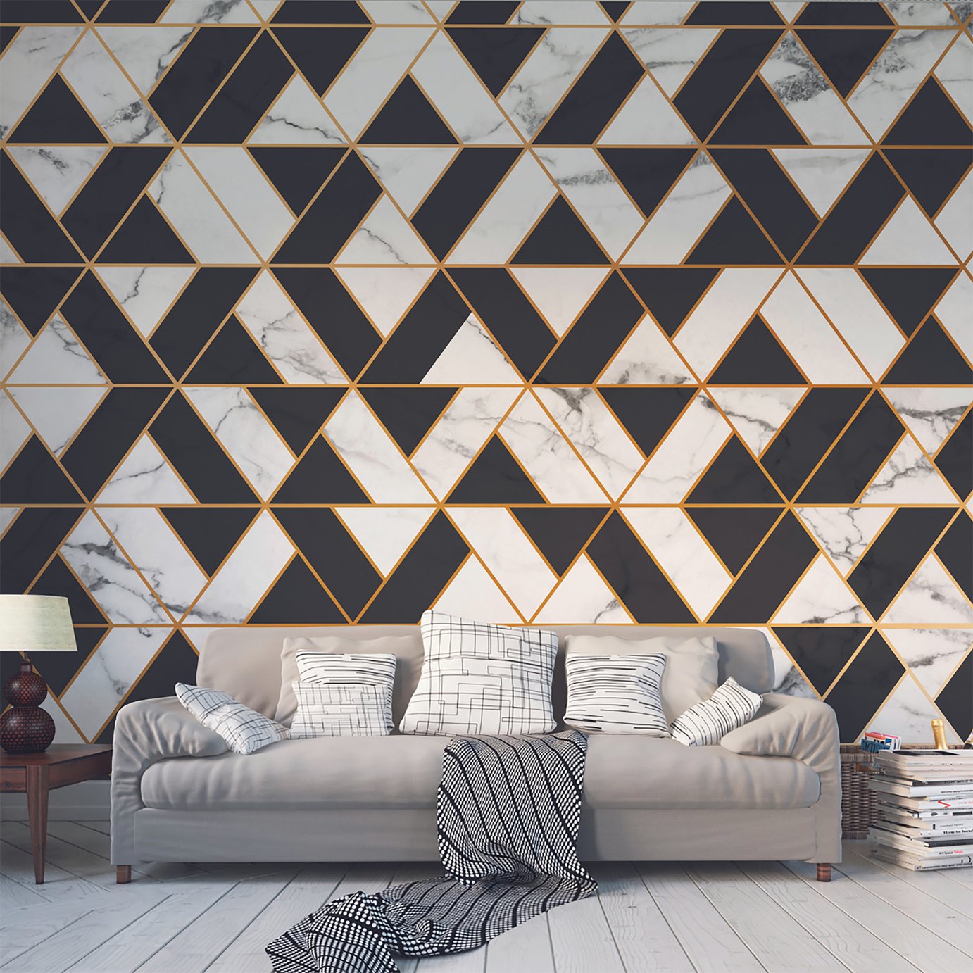 Origin Murals Marble Textured Geometric Wall Mural