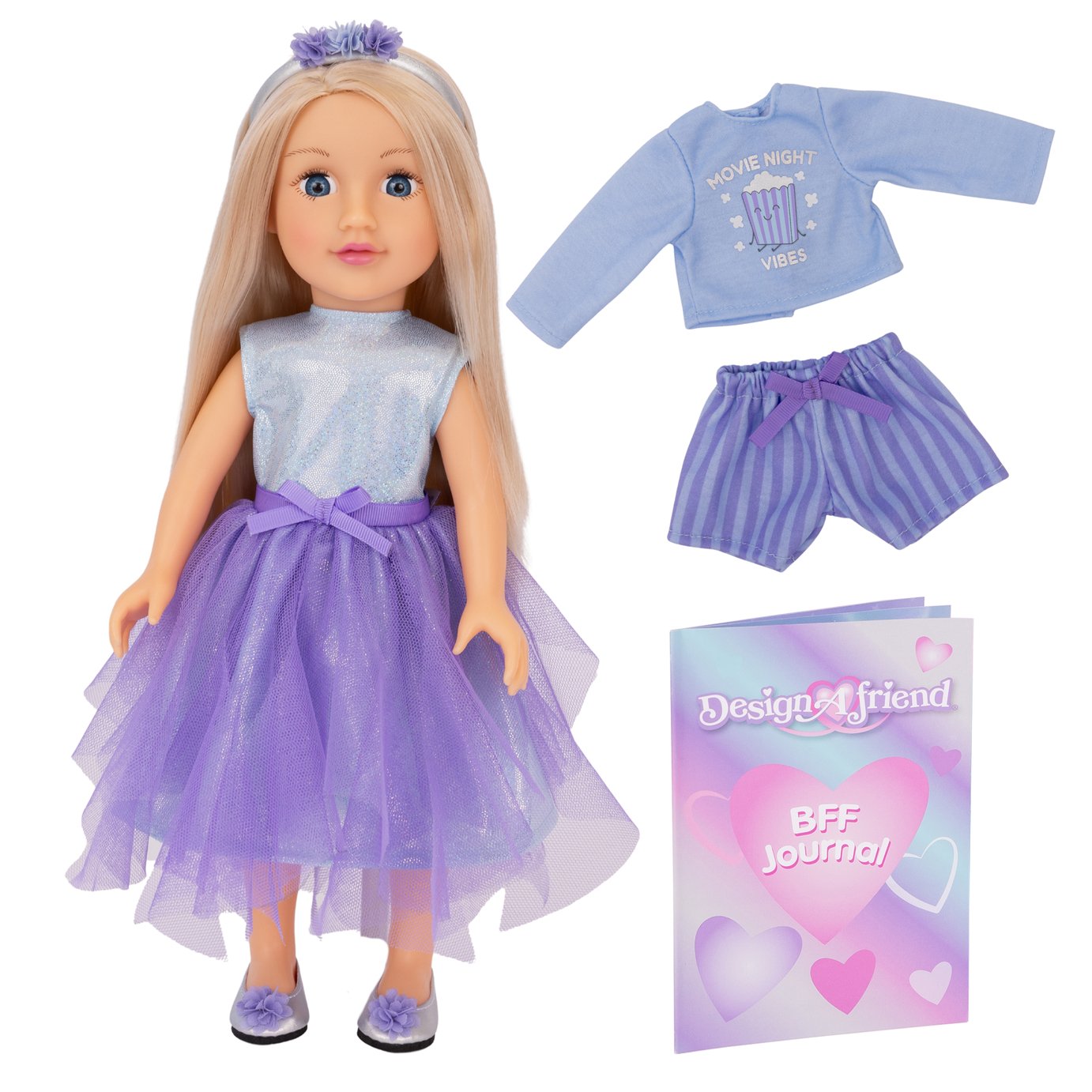 DesignAfriend Little Sister Doll 14 Inch Fashion Doll Bumper Set