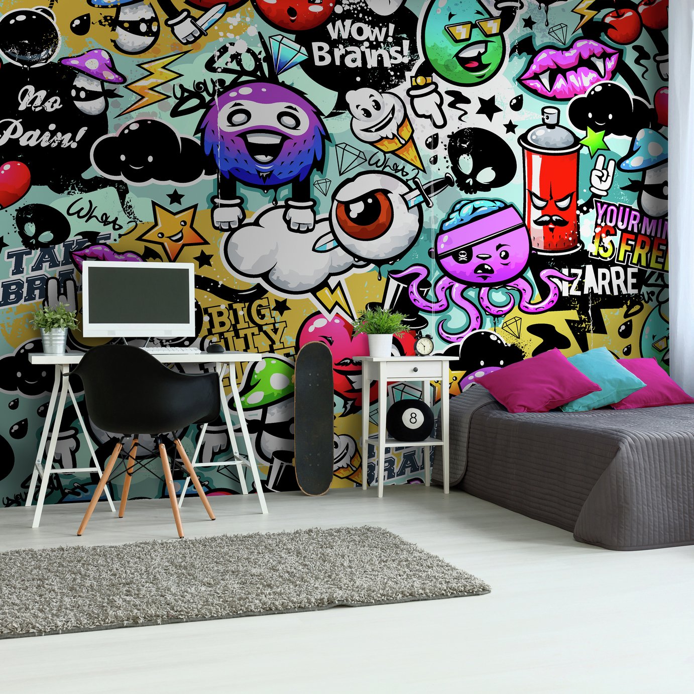 Origin Murals Graffiti Monster Multicolour Wall Mural