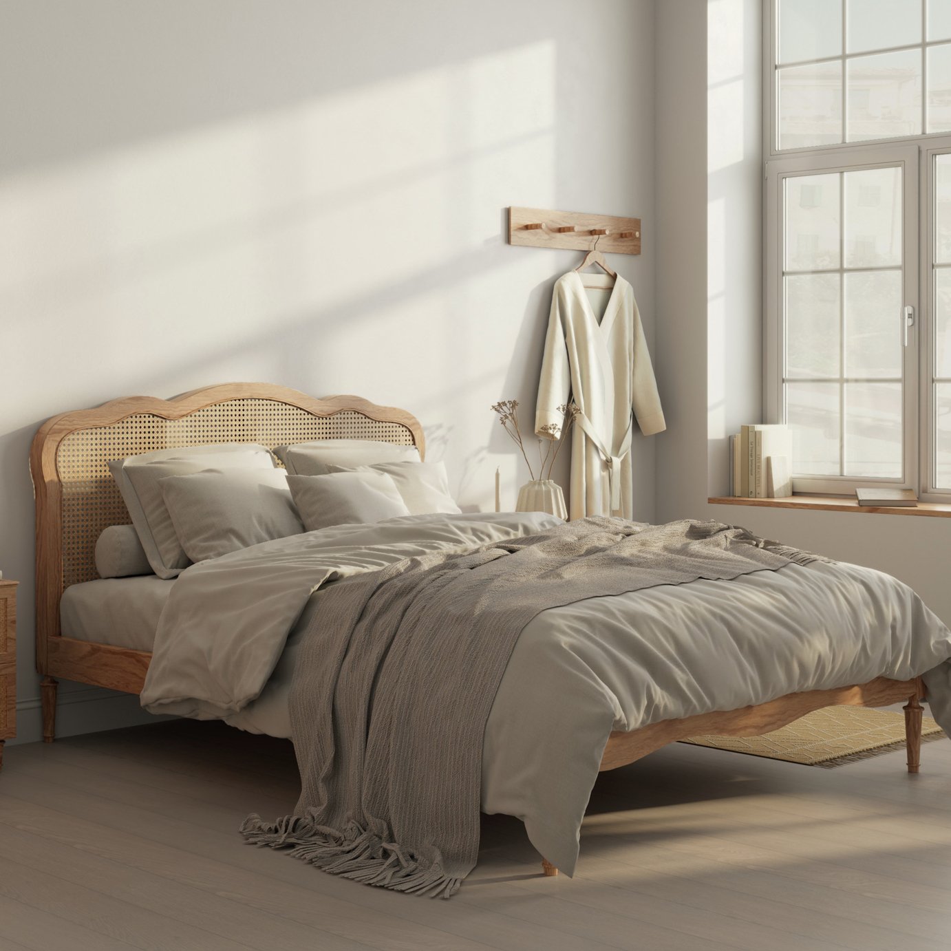 Time4Sleep Chloe Kngsize Pine Bed Frame - Oak