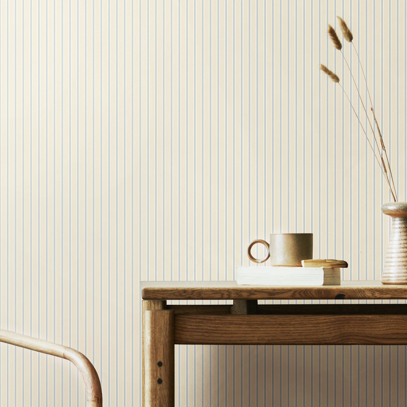 Hoopla Walls Chalk Stripe Wedgewood Wallpaper