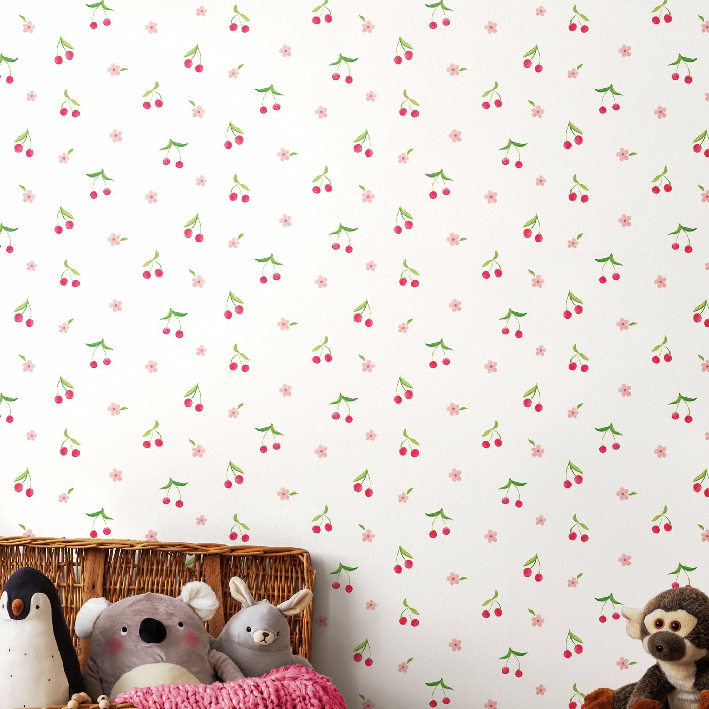 Hoopla Walls Cheery Cherries Rouge Ice Wallpaper