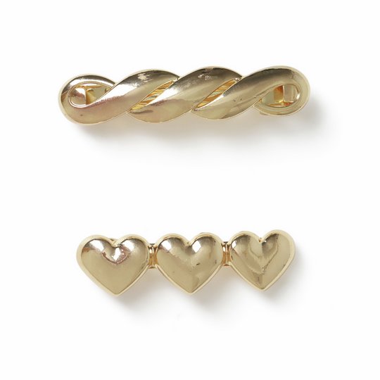 Freedom Gold Tone Chunky Mixed Hair Clips - Pack of 2