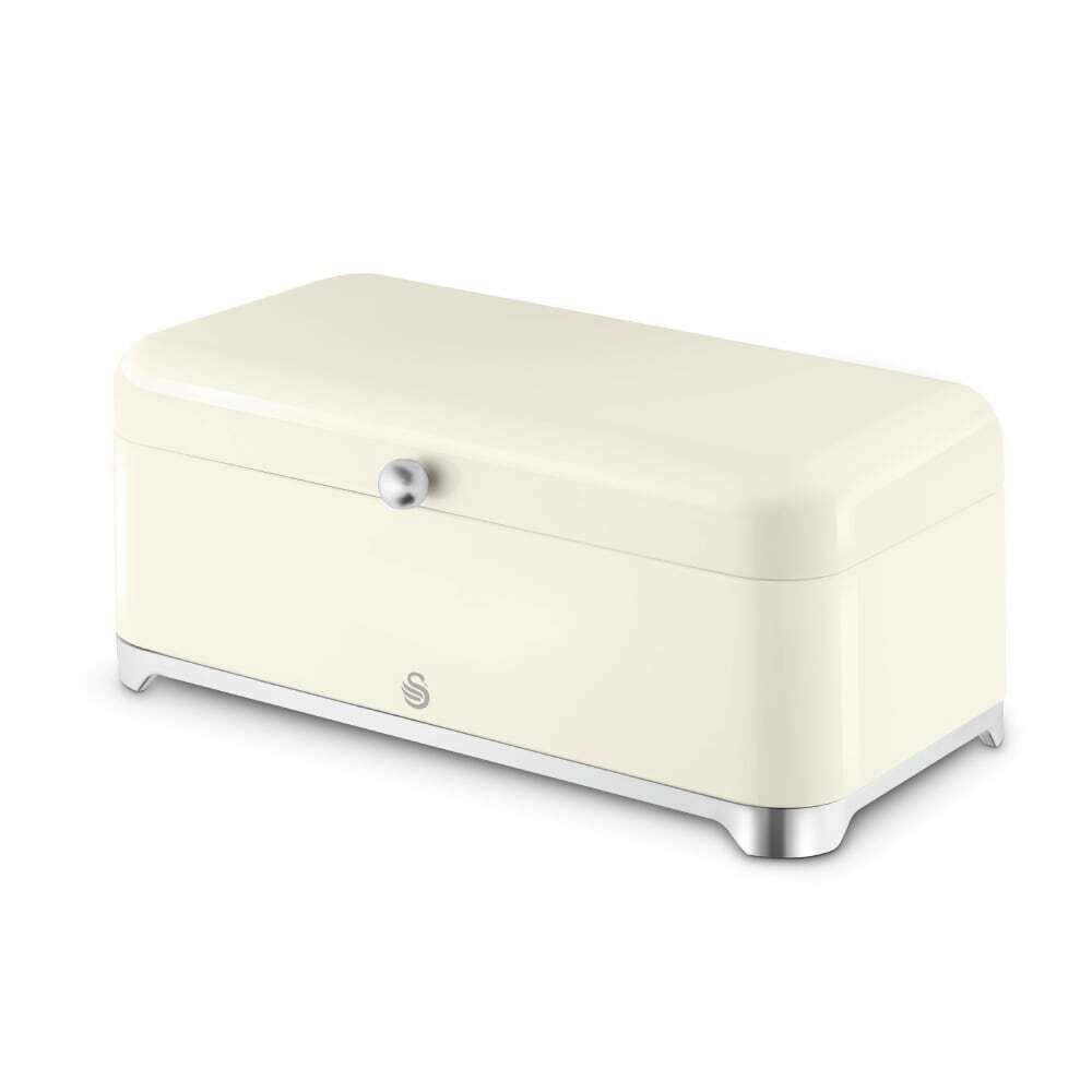 Swan Solace Stainless Steel Bread Bin - Cream