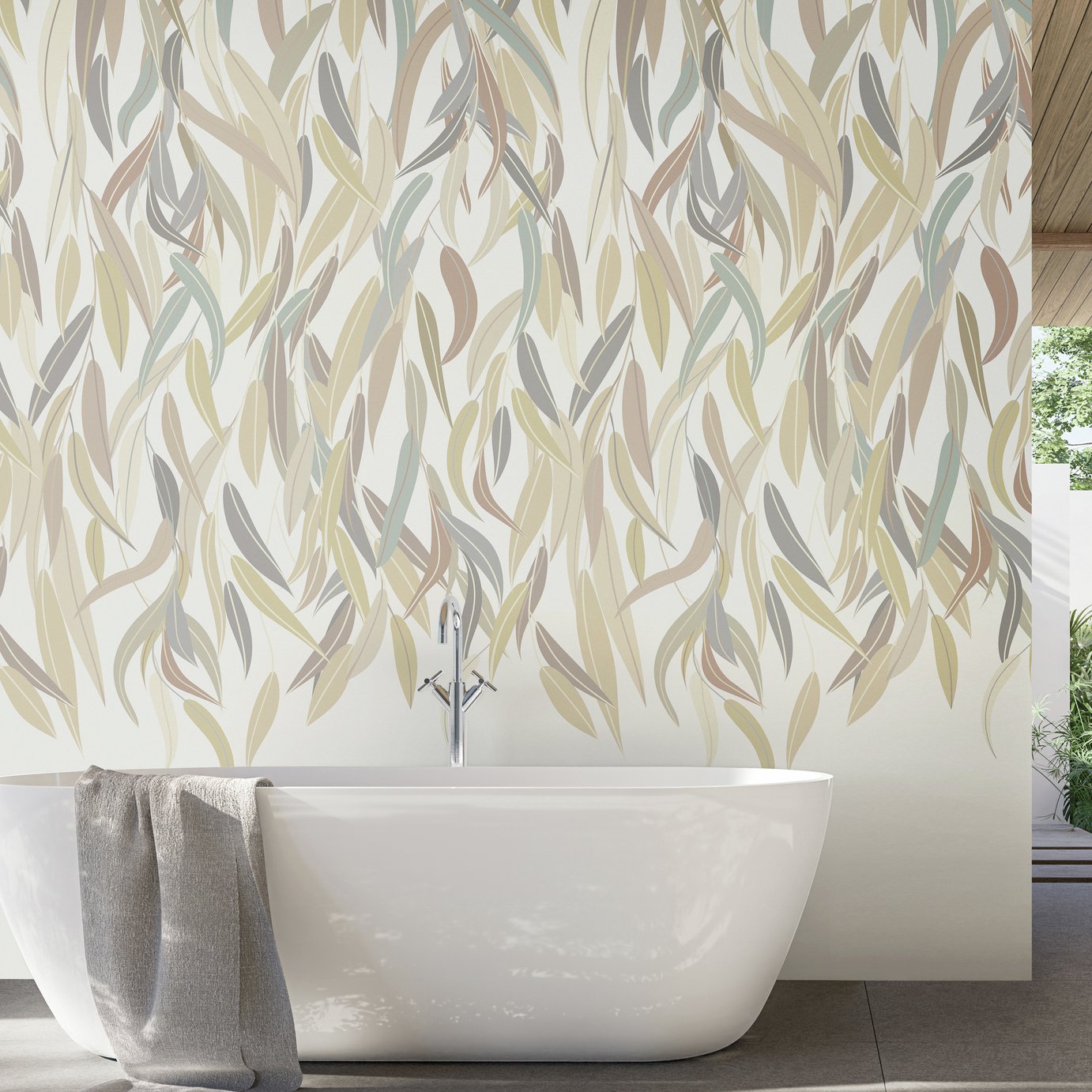 Origin Murals Willow Leaf Vine Linen Wall Mural