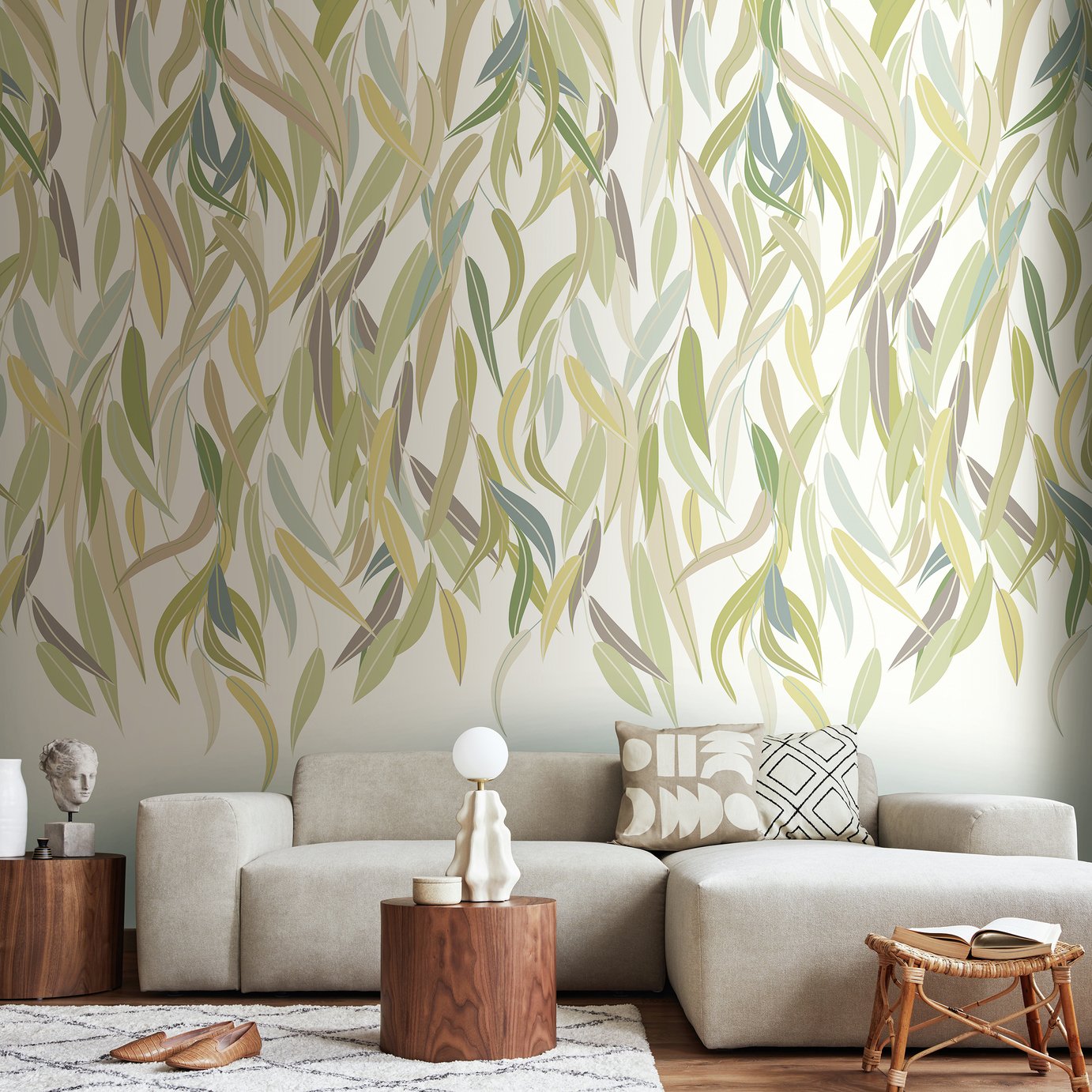 Origin Murals Willow Leaf Vine Olive Wall Mural