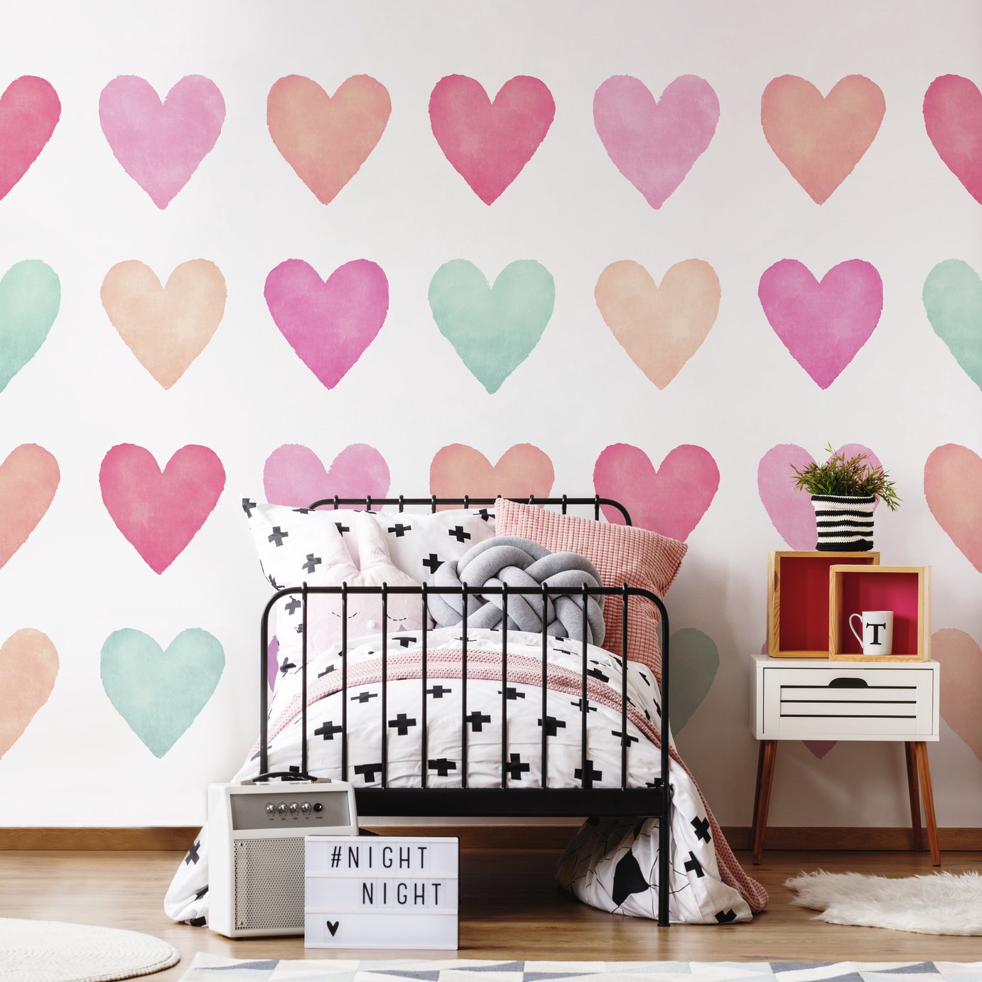 Origin Murals Colour My Heart Pink Wall Mural