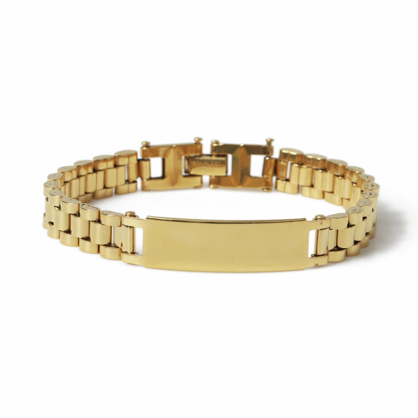 Uncommon Souls Gold Tone Stainless Steel Classic Linked Band Bracelet