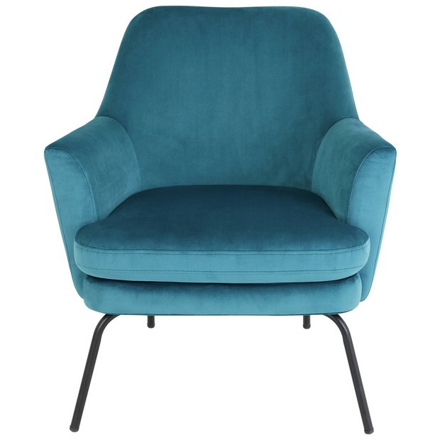 Teal print deals accent chair