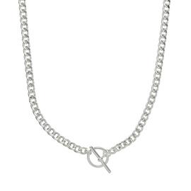 Revere Sterling Silver Chunky Chain T-Bar Pendant Necklace