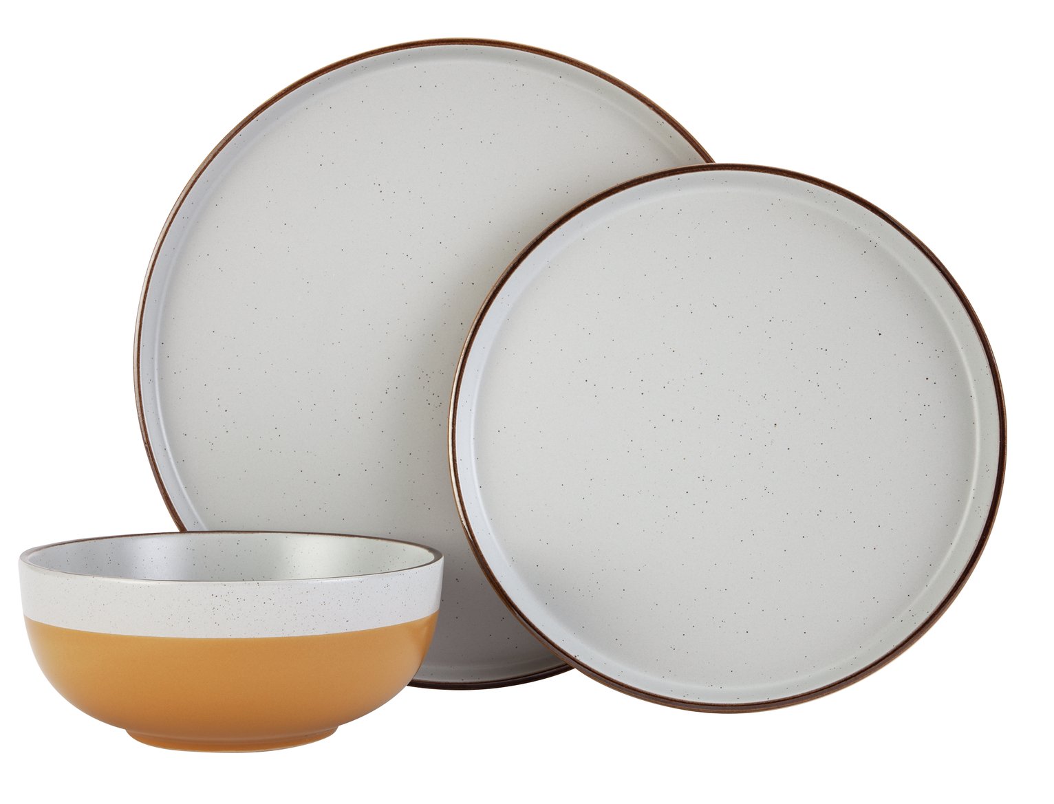 Habitat Loft Living Speckle 12 Piece Dinner Set - Mustard