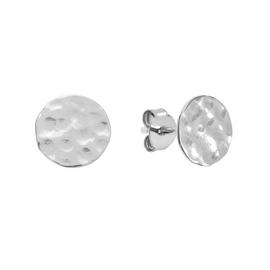 Revere Silver Plated Hammered Disc Stud Earrings