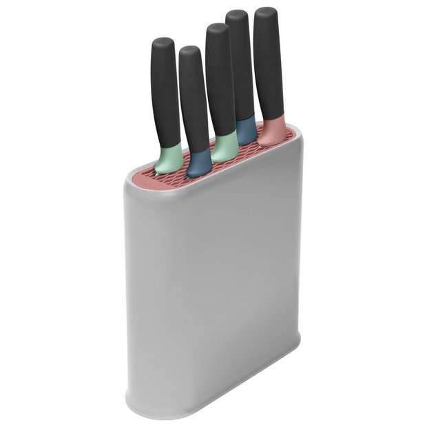 BergHOFF Leo Stainless Steel Knife Set with Block - Gray, 6 pc