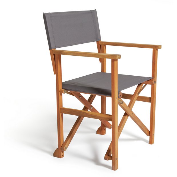 Directors Chairs Buy Habitat Wooden Director Chair - Charcoal | Garden chairs | Habitat