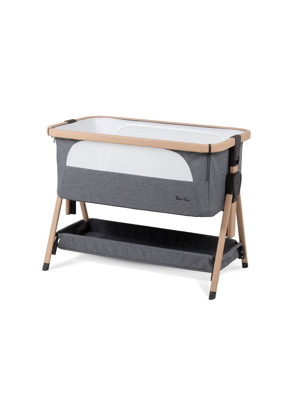 Silver Cross Lunar Bedside Crib - Whisper Grey