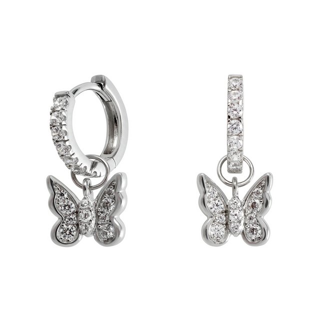 Silver on sale butterfly hoops