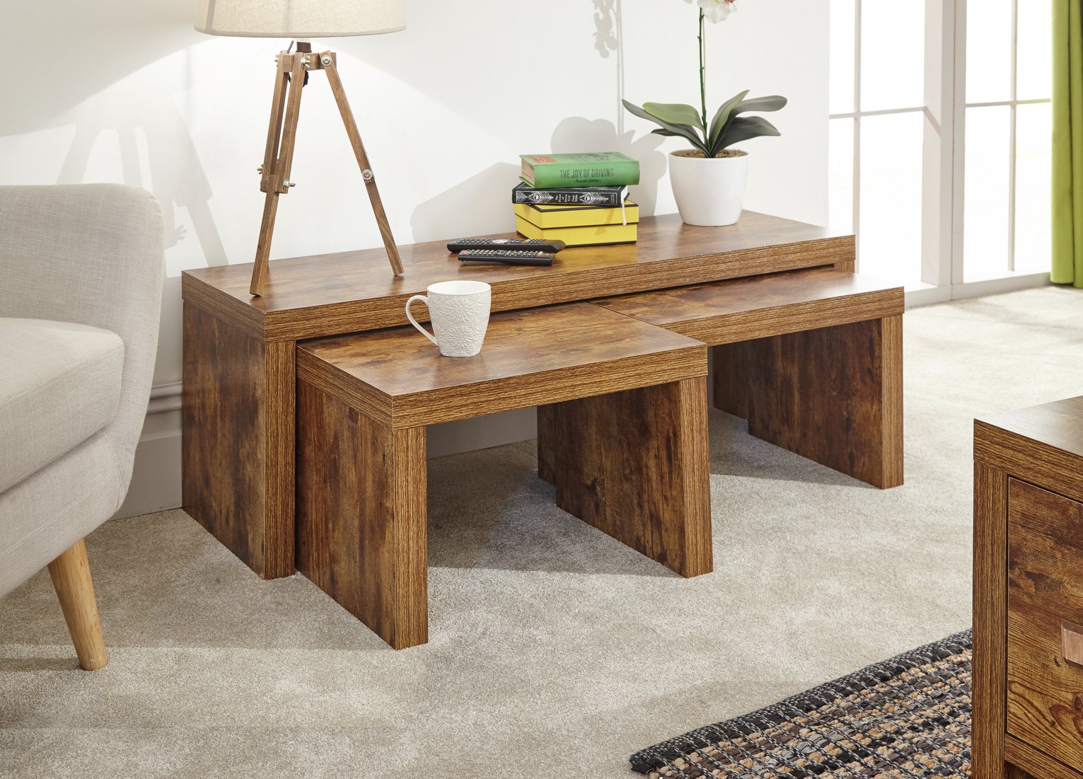 GFW Jakarta Nest of 3 Tables - Mango Wood Effect