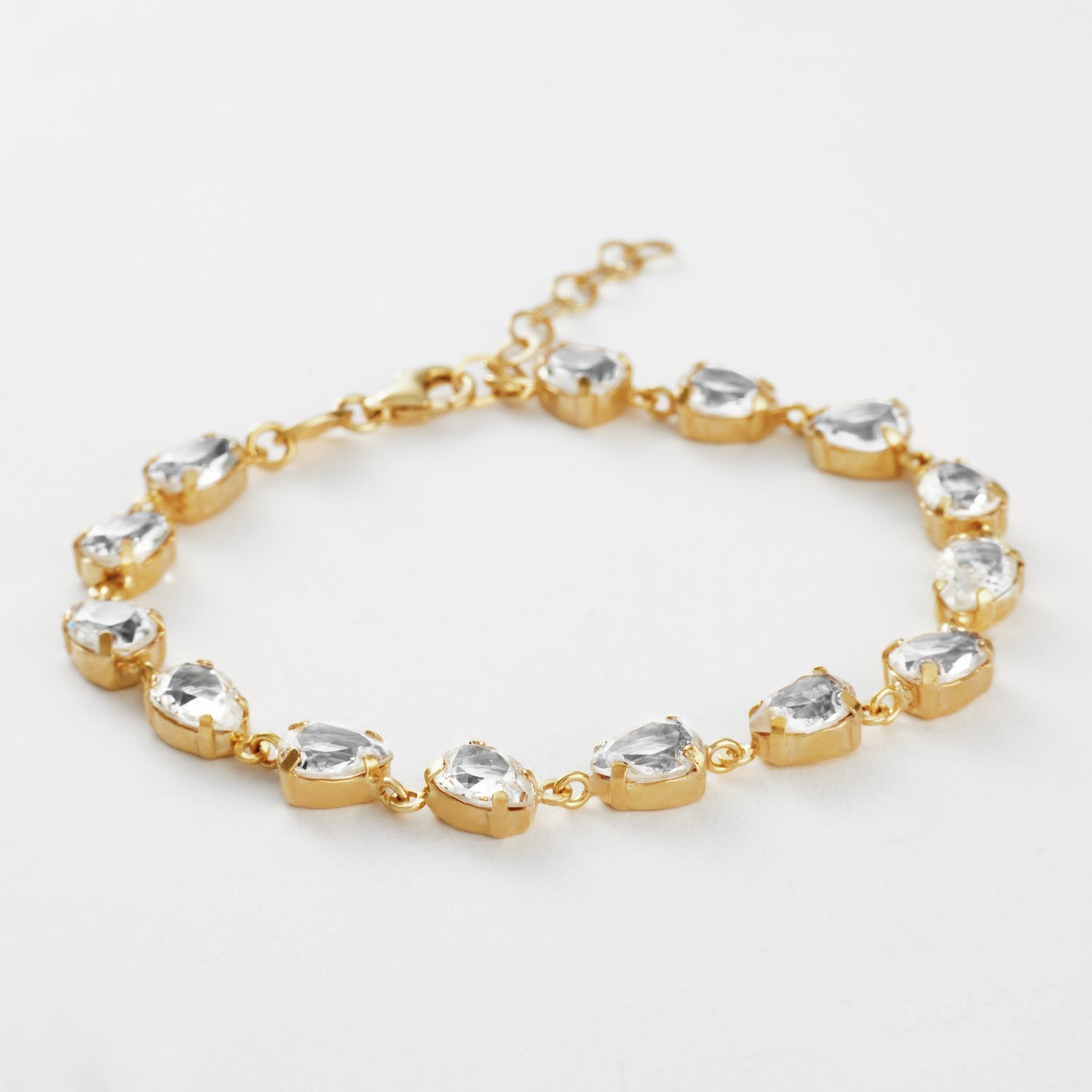 Revere Yellow Gold Plated 925 Sterling Silver Multi Crystals Bracelet