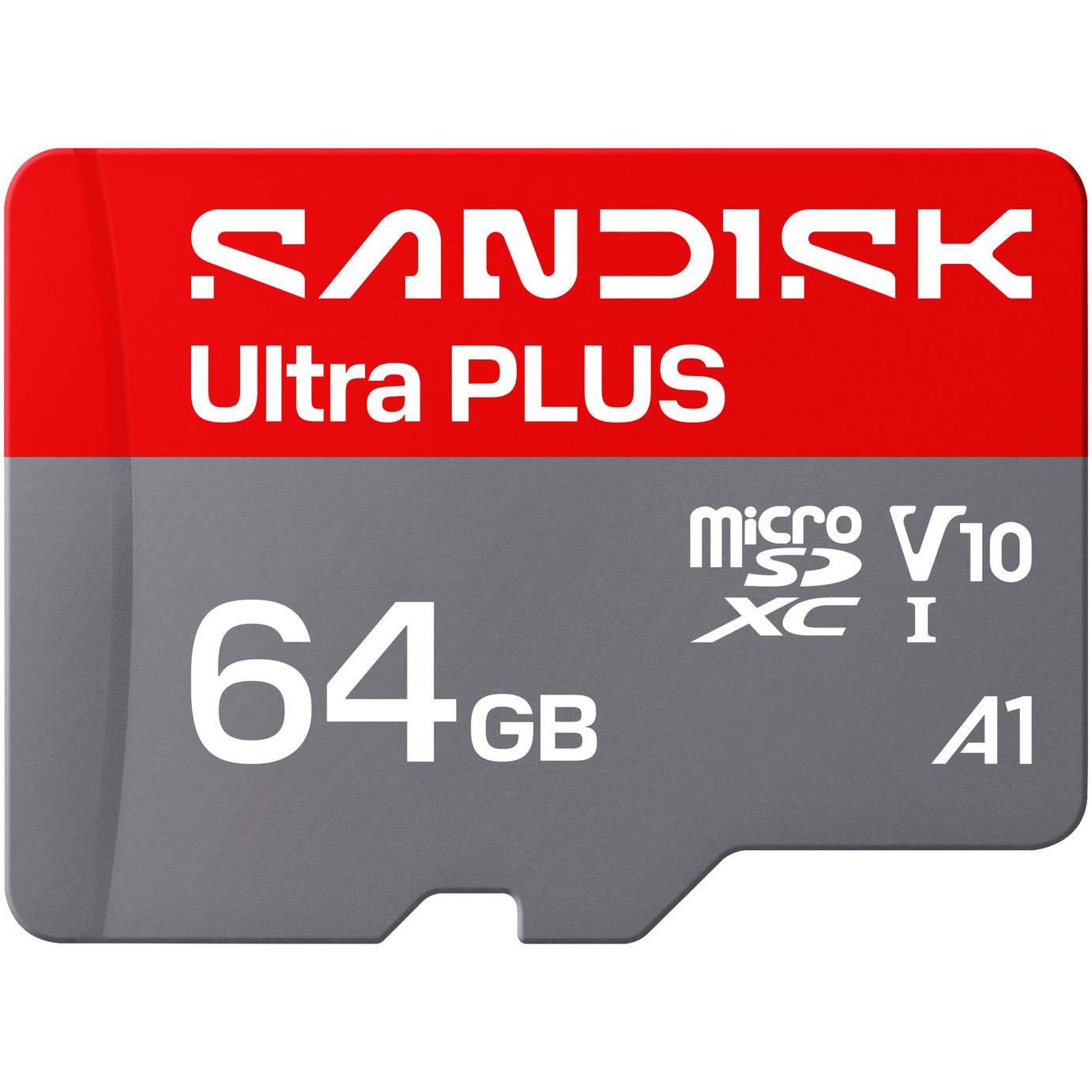 SanDisk Ultra PLUS 150MB/s microSDXC UHS-I Memory Card with Adaptor - 64GB