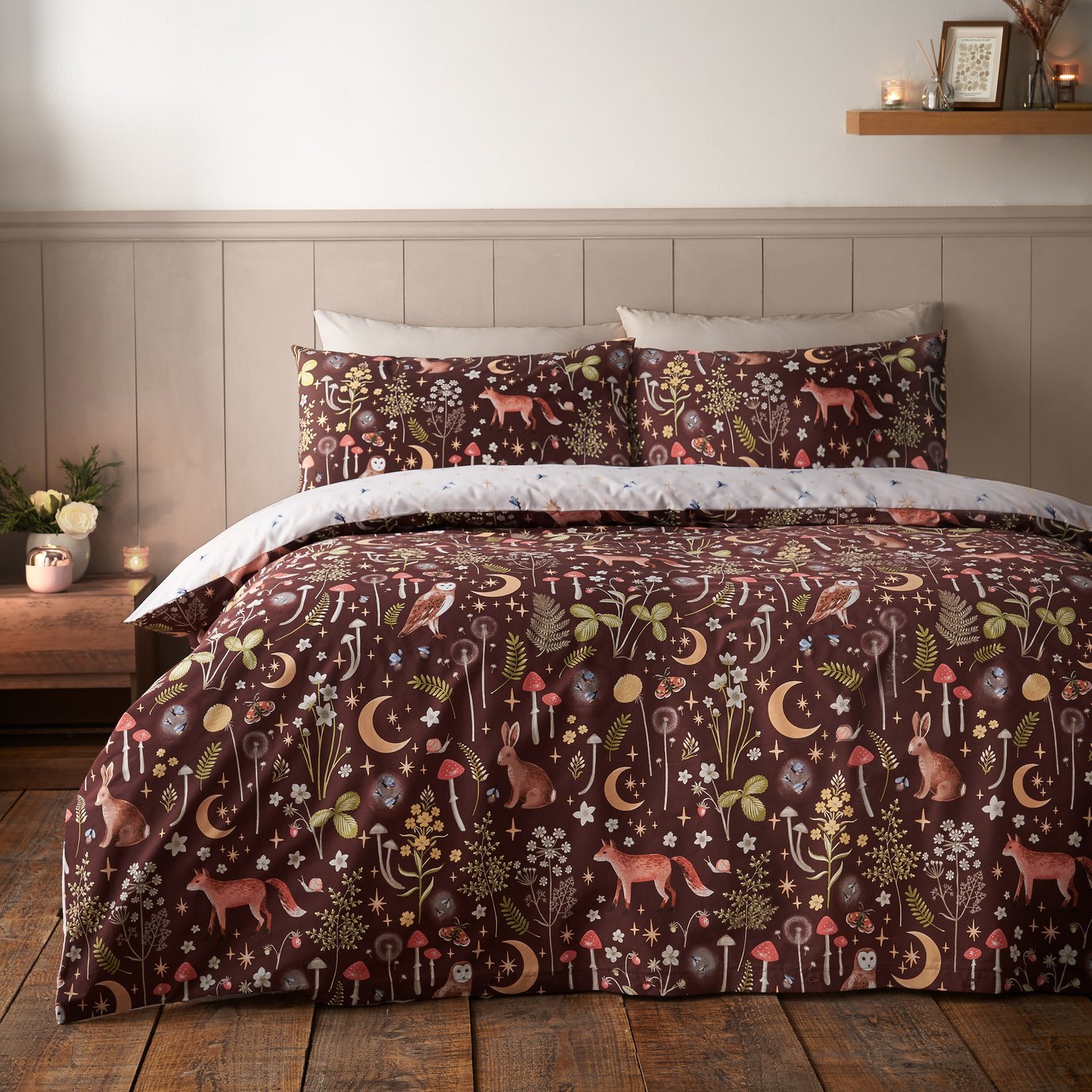 Catherine Lansfield Enchanted Twilight Chocolate Bedding Set
