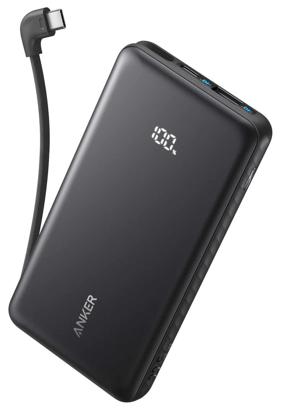 Anker Zolo 22.5W 10000mAh Portable Power Bank with Built-In USB-C Cable - Black