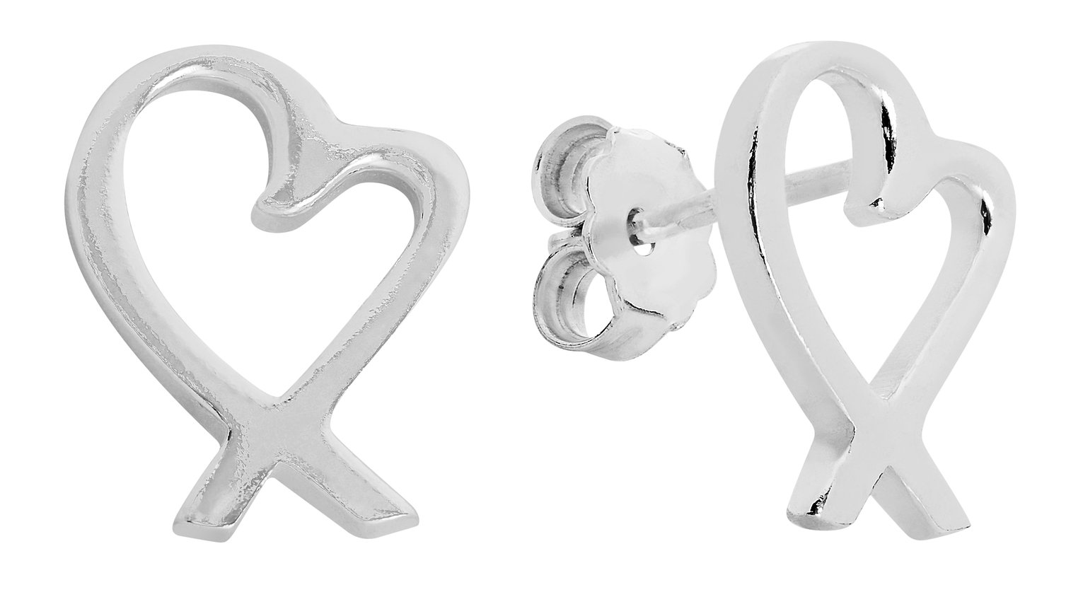 Revere Sterling Silver Heart Stud Earrings