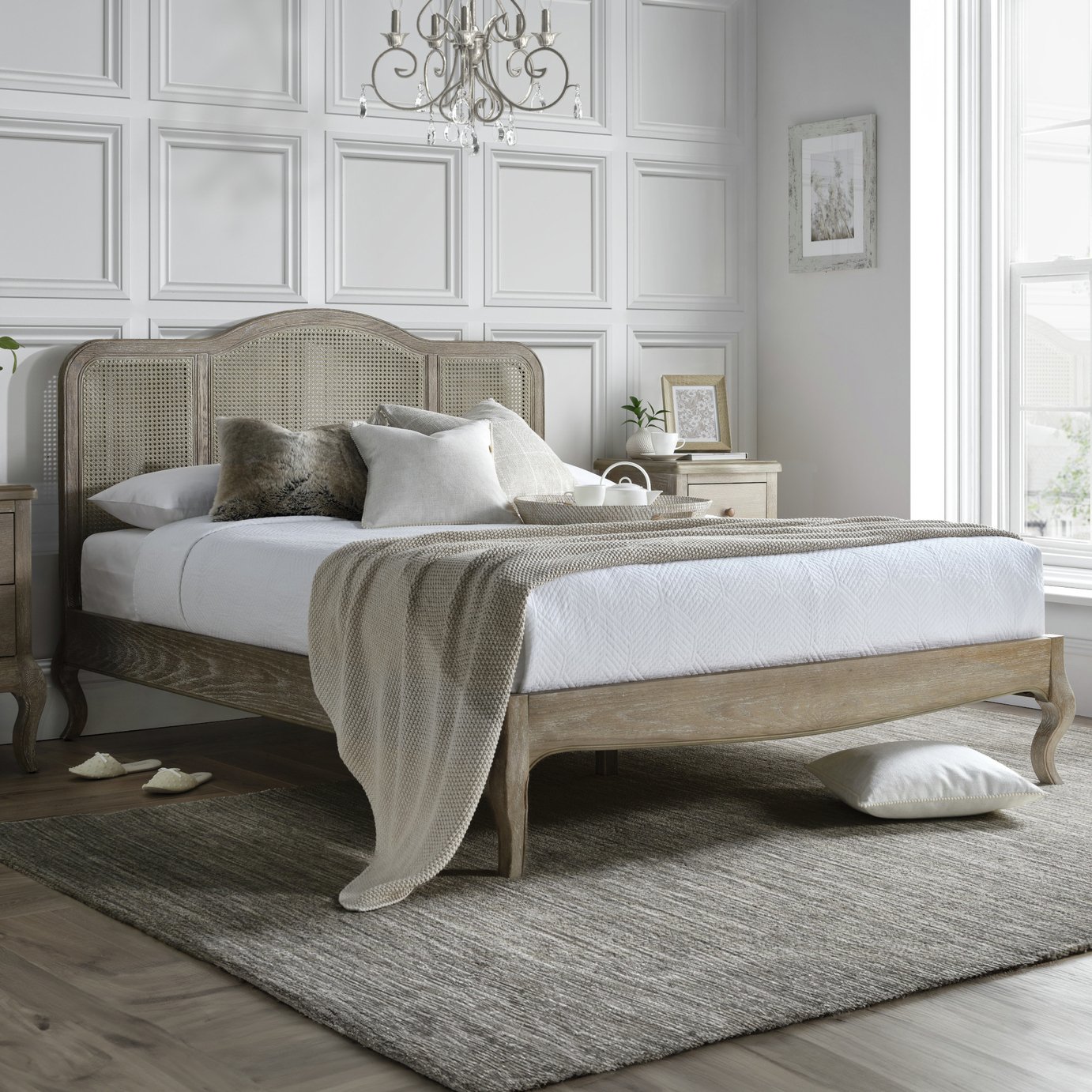 Time4Sleep Camille Kingsize Bed Frame - Oak