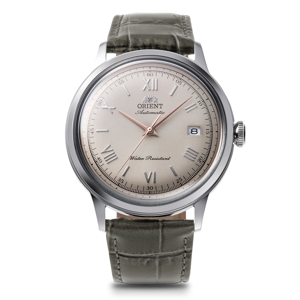 Orient Bambino Men's Grey Leather Strap Watch