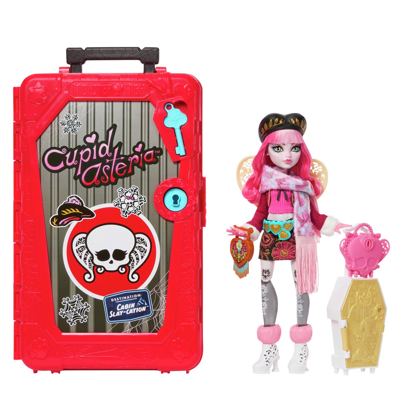 Monster High Skulltimate Secrets Cabin Slay-cation Playset, Cupid Asteria Doll