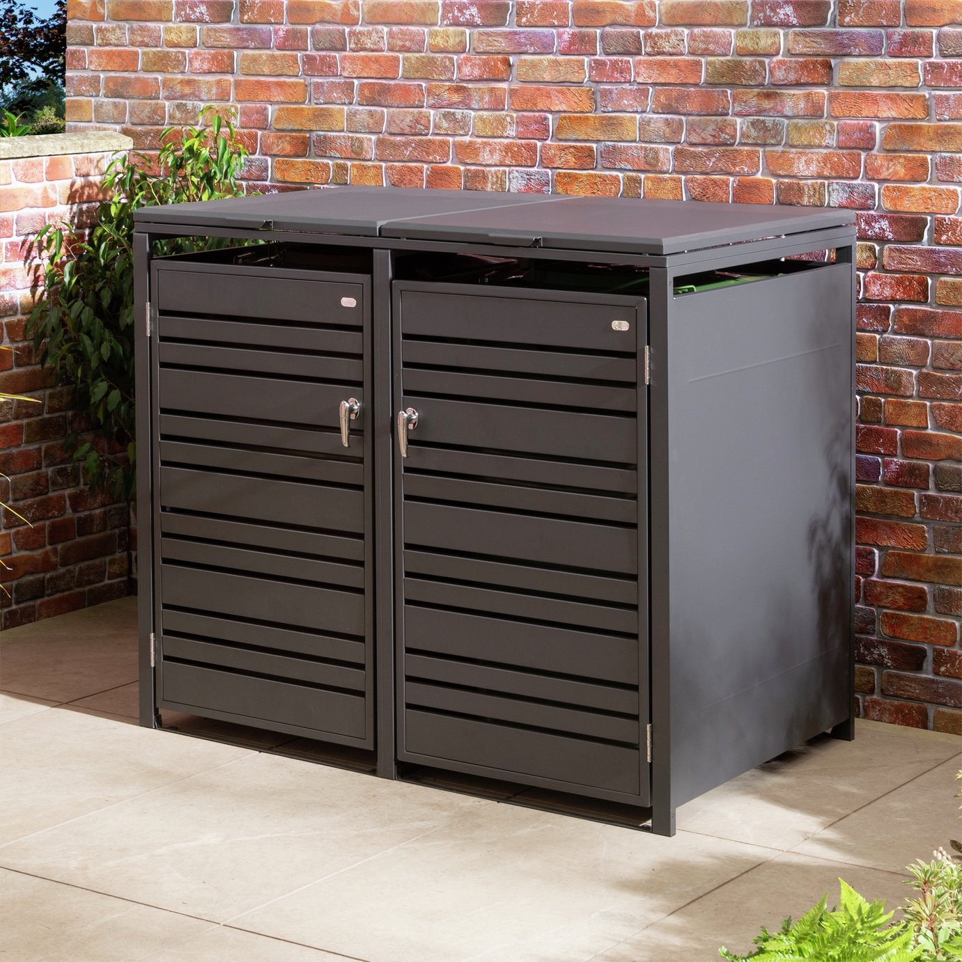 Rowlinson 480L Chelsea Double Bin Store - Anthracite