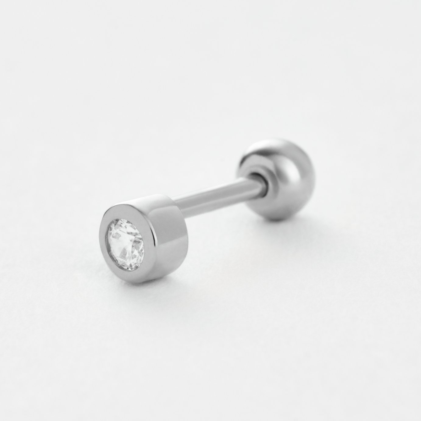 Revere Sterling Silver Cubic Zirconia Single Flatback Stud Earring