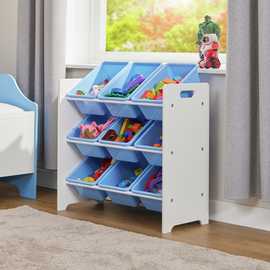 Liberty House Toys Kids 9 Bin Storage Unit - Blue and White