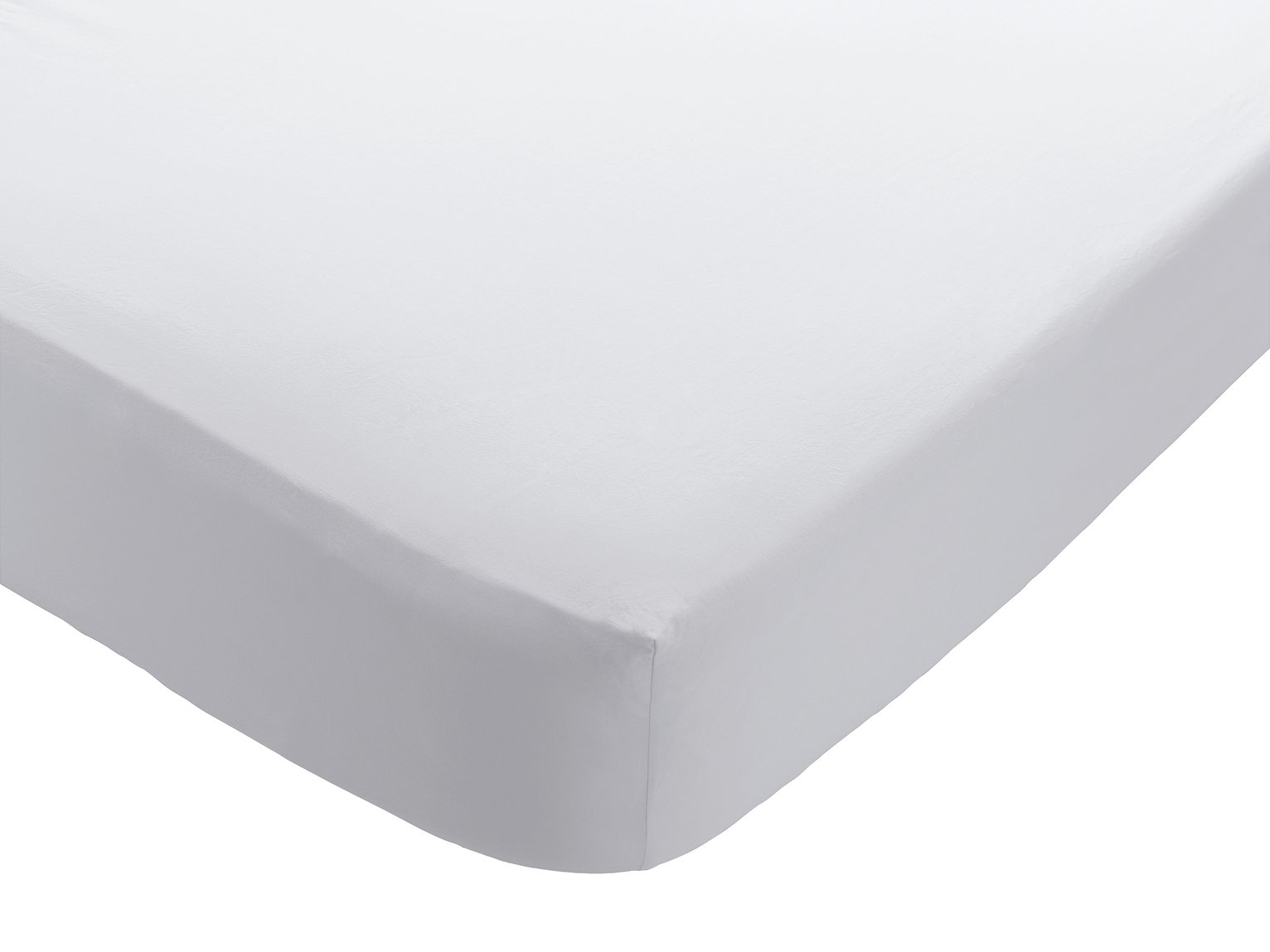 Habitat Stonewashed Plain White Flat Sheet