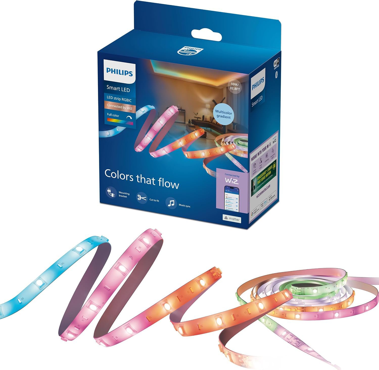 Philips WiZ RGBIC Smart LED Lightstrip - 10m