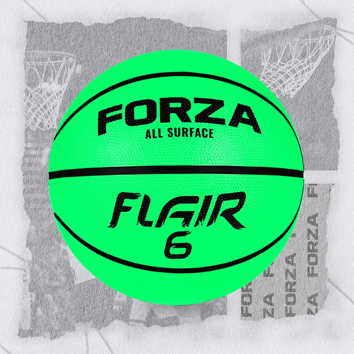 FORZA Size 6 Flair Rubber Basketball - Green