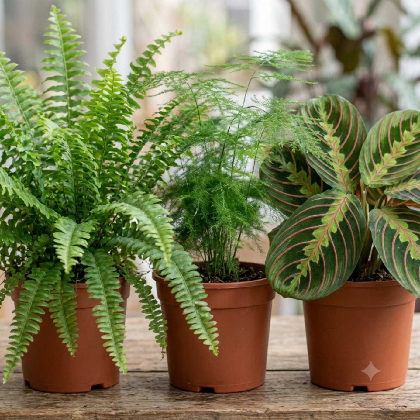 Doorstep Plants Fern and Texture Multicolour House Plant - Pack of 3