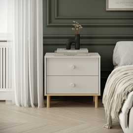 Argos Home Romie 2 Drawer Wide Bedside Table - Cashmere