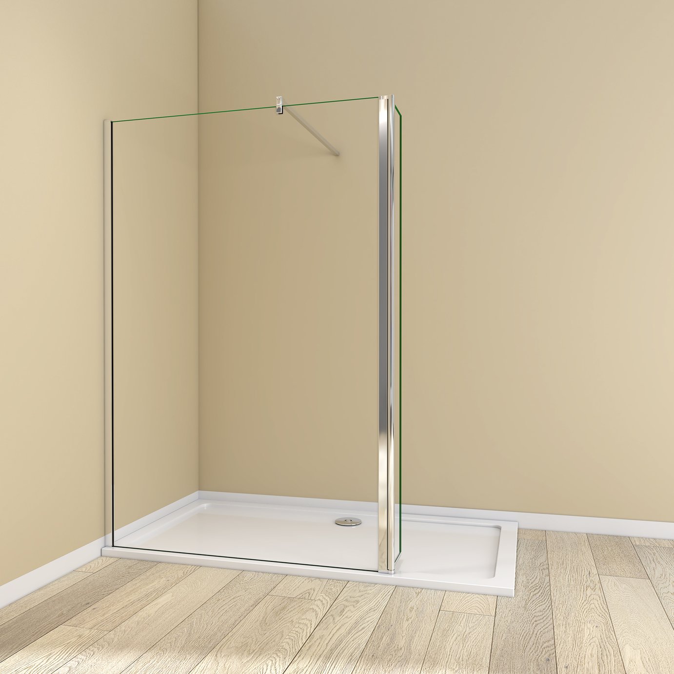 MLH Walk In Shower Flip 170x90cm Full Shower Enclosure - Silver