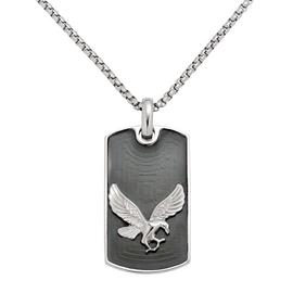 Revere Men's Stainless Steel Eagle Dog Tag Pendant Necklace