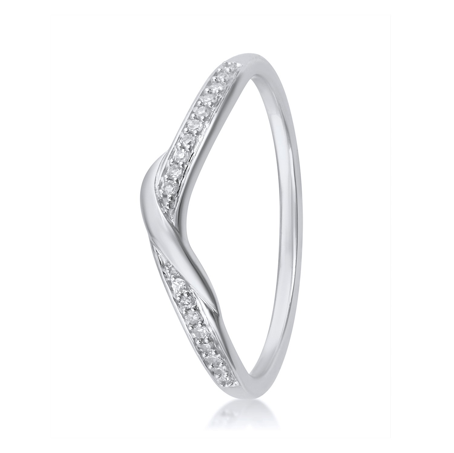 Revere 9ct White Gold Diamond 0.05ct Twist Band Ring