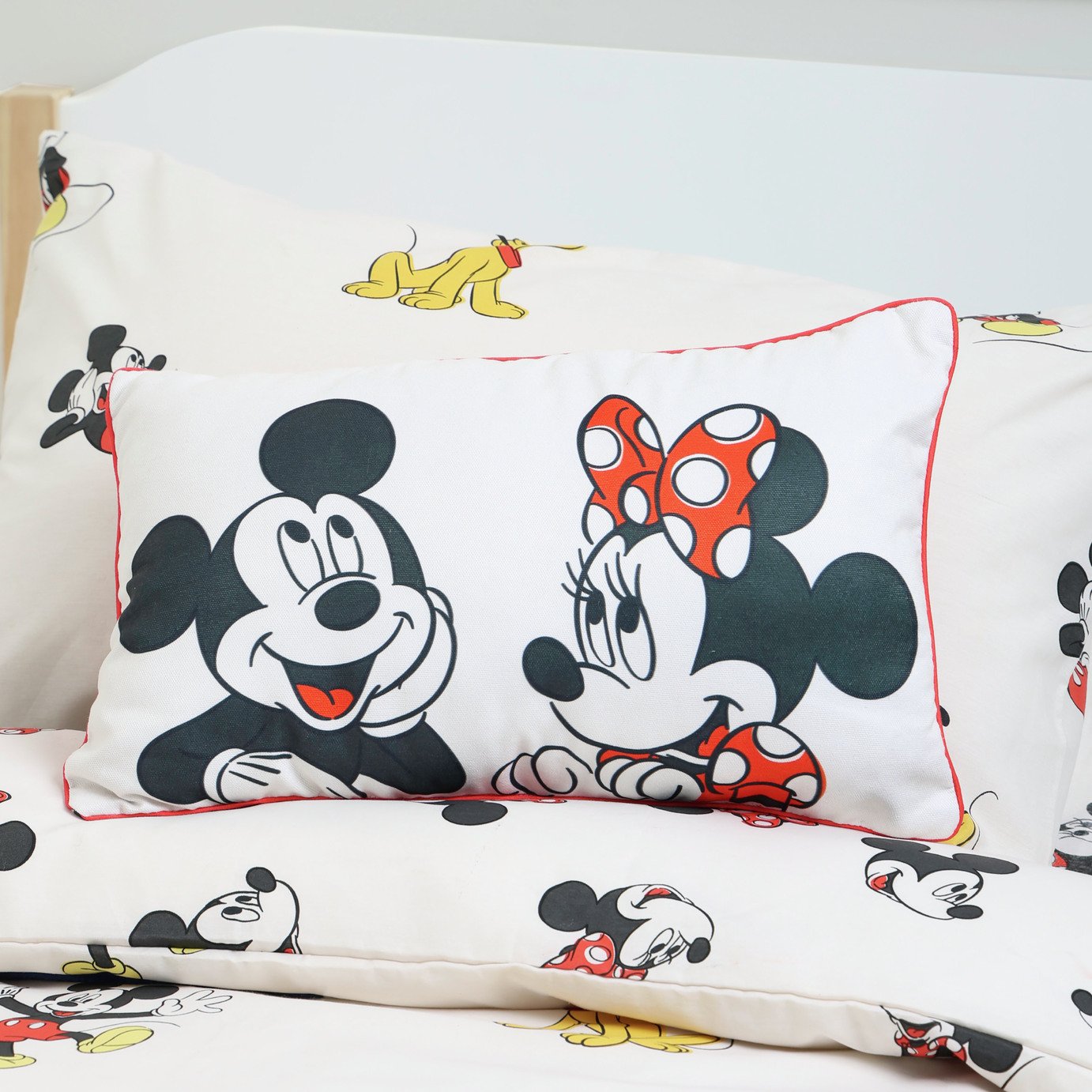 Disney Mickey and Minnie Cushion White - 50x30cm