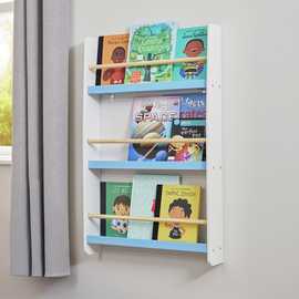 Liberty House Toys Kids Wall Mounted Bookshelf - White and Blue