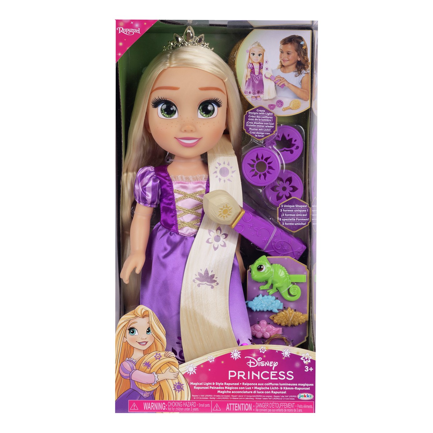 Disney Princess Magical Light & Style Rapunzel 14 Inch Fashion Doll